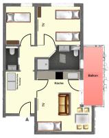70m2 Appartment with 2 Bedrooms, Balcony and Garage - B&B Neckarsulm