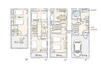 OMOYI-HOUSE Spacious 4BR Sleeps 8 in Shinjuku-Yoyogi Private 4 Floors with Big Balcony Near Gyoen Takashimaya Isetan - Chambres d'hôtes Tokyo