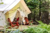 King Deluxe Glamping Tent w/ Private Raised Deck, Fire Pit, Gas Grill, Pet-Friendly Stay in Broadalbin, New York - B&B Broadalbin