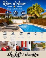T2- 20m2 -plage de la Nartelle à 200M -piscine au sel - parking - BBQ - séjour calme & détente- Check-in 17h-20h Maximum- propriété Le Rêve D'Azur Sainte Maxime - Chambres d'hôtes Sainte-Maxime