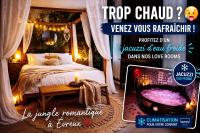 L'Evasion romantique en Amazonie, SPA, 5 min centre ville, Écran cinéma, day use, Lit baldaquin - Bed and Breakfast Évreux