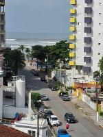 Apartamento novo vista do mar 64m2 2 dorms Wi-fi estacionamento grátis Praia Grande Mirim - Chambres d'hôtes Praia Grande