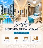 Simply Modern Staycation - 1BR Condo Pool View Walkable to MOA-Shore3 Tower4 - Bed and Breakfast Manilla