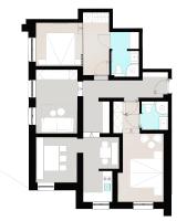 Apartment mit 2 Schlafzimmern und Bergblick