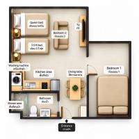 Cozy 2BR Near Impact Arena, LTAT- WiFi Washer near DMK at C2 - B&B Ban Song Hong