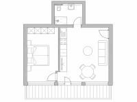 Appartement met 1 Slaapkamer en Douche