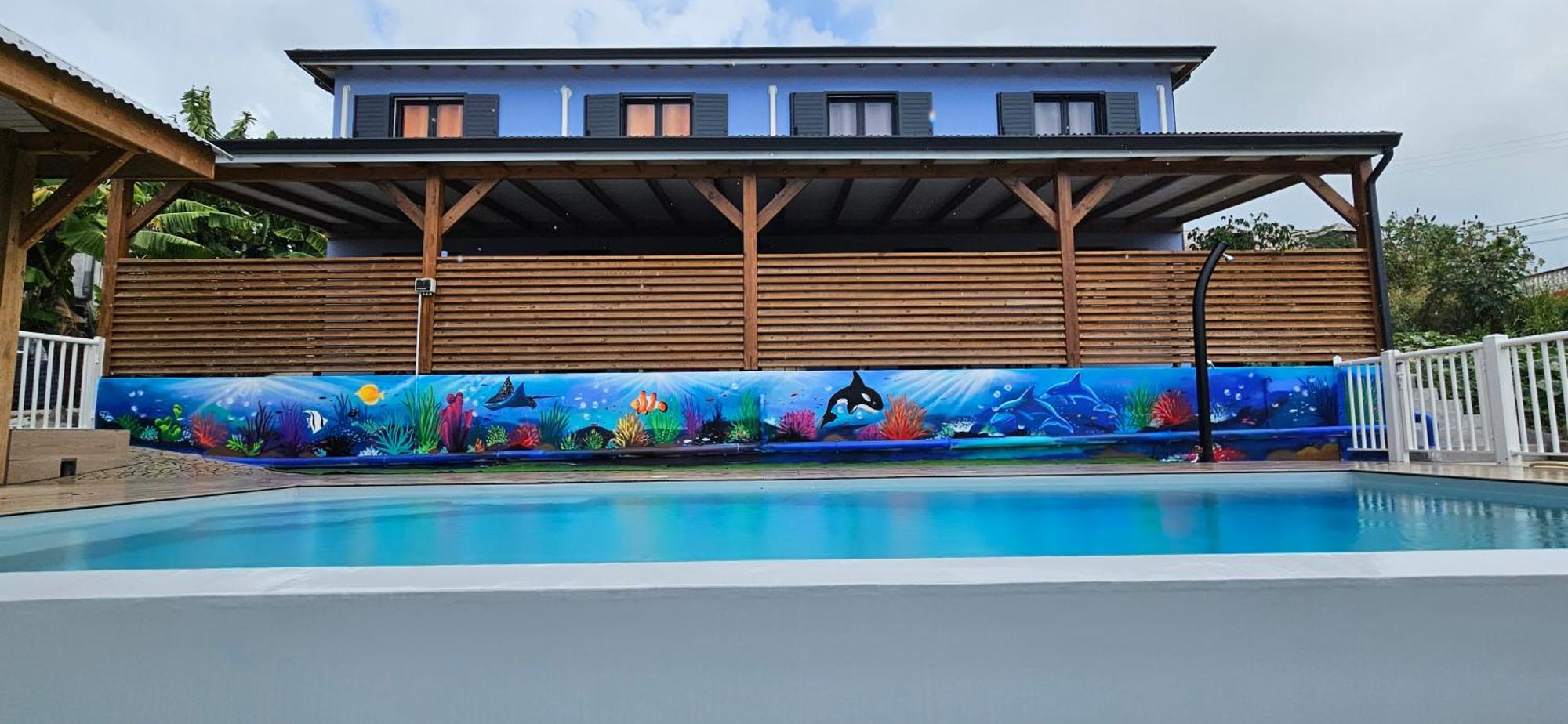 LES GITES D'ANGELE- Gîtes calme avec piscine, vue sur mer & jardin tropical