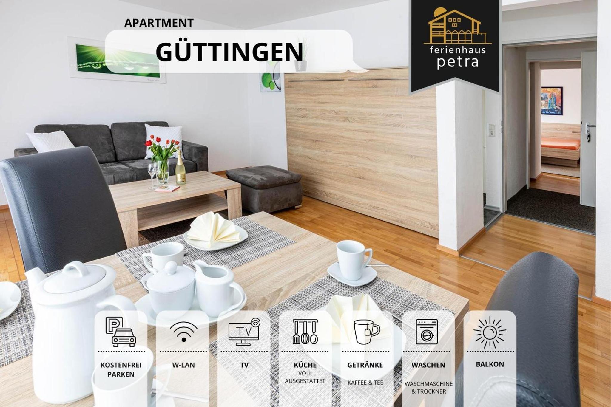 Große moderne Ferienwohnung in bester Bodenseelage l 1 Minute zum Bodensee l 2 Zimmer l Vollausgestattete Küche l Sonnenbalkon l WLAN l Willkommen im Apartment Güttingen