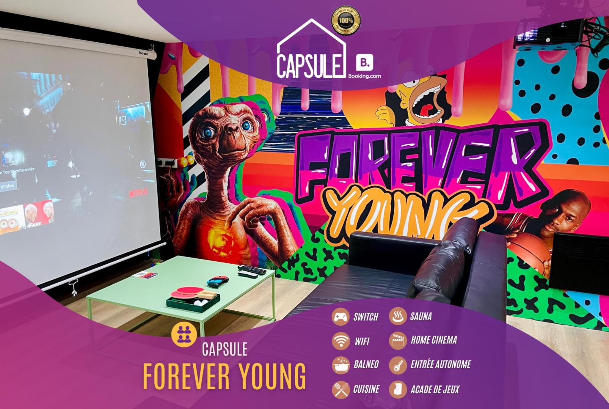 Capsule Forever Young - Jacuzzi - Sauna - Billard - arcade de jeux - Netflix & home cinéma - Ping Pong