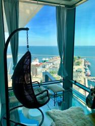 noclegi Gdynia SEA TOWERS PENTHOUSE 28-29 Two-Floors Sea View Panoramic Terrace 110m2 !!! Jacuzzi