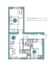 noclegi Gdańsk Family Luxury Green Apartment 1-6, 2 sypialnie i studio, 52 m2, SUMMERWINTER Brand