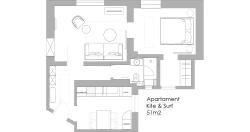noclegi Sopot Sanhaus Apartments - KITE AND SURF - Apartament z klimatem przy plaży
