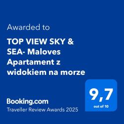 noclegi Władysławowo TOP VIEW SKY & SEA- Maloves Władysławowo - Prywatny apartament na wynajem -widok na morze ,taras ,aneks