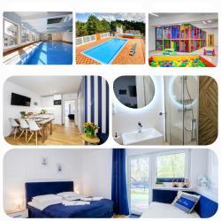 noclegi Poddąbie Apartament 12B Niebieskie Apartamenty z basenem krytym, odkrytym, salą zabaw, animacjami