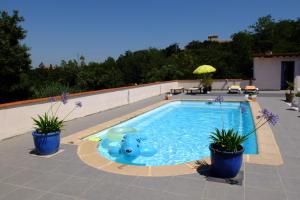 Pensionas Jolie chambre,vue sur piscine Tordères Prancūzija