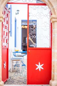 The red door in Koskinou Rhodes Greece