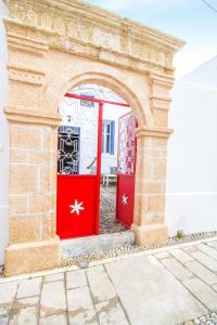 The red door in Koskinou Rhodes Greece