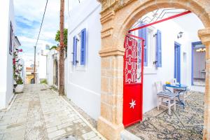 The red door in Koskinou Rhodes Greece