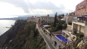 Taormina castle and sea view
