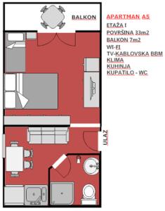 Studio Apartment room in Apartments Djulija