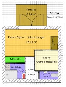 Appartements A Funtana secca : Studio Rez-de-Chaussée
