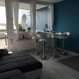 havenBlicke - großzügige Terrasse mit Blick auf die Weser