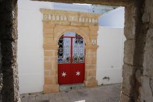 The red door in Koskinou Rhodes Greece