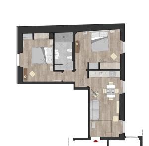 Appartamento con 2 Camere da Letto
