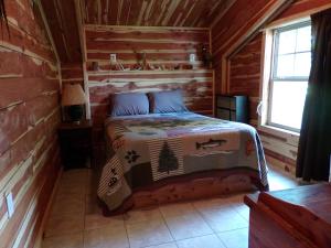 Cedar cabin located on a buffalo farm