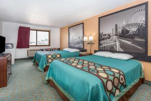 Queen Room with Two Queen Beds - Non-Smoking room in Super 8 by Wyndham Bourbonnais/Kankakee Area