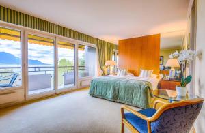 Deluxe Double Room with Balcony - Park and Lake or Lake View room in Royal Plaza Montreux & Spa