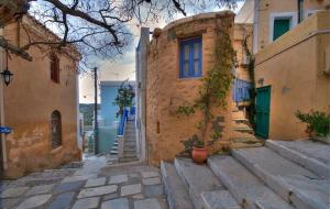 Traditional Medieval Stone house in "Ano Syros" Syros Greece