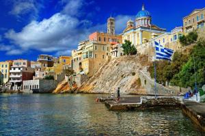 Traditional Medieval Stone house in "Ano Syros" Syros Greece