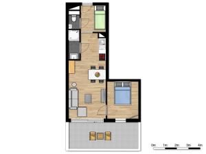 Appart'hotels Evancy Les Jardins d'Azur - Vence : Appartement 1 Chambre + Lits Superposés