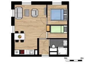 Appartements Evancy La Marina Boulogne-sur-Mer : Appartement 2 Chambres avec Lit Double et Lits Superposés