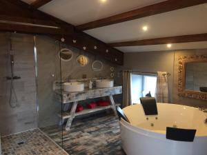 B&B / Chambres d'hotes Domaine du Serre d'Avene : Suite Lit King-Size avec Baignoire Spa - Romantique