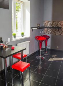 Modern Red Apartment