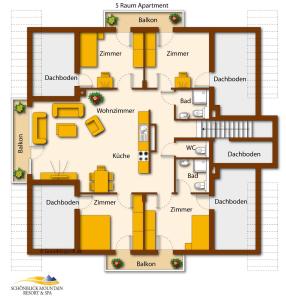 Four-Bedroom Apartment with Sofa Bed room in Schönblick Mountain Resort & Spa