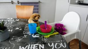 2 rooms, private kitchen, bathroom, and garden.