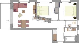 Two-Bedroom Apartment room in WaldFunkeln LODGE
