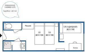 Villages vacances AEC Vacances - Forgeassoud : Chambre Quadruple (2 Adultes + 2 Enfants)