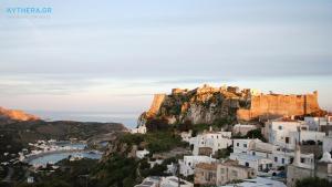 The large bougainvillea house Kythira Greece