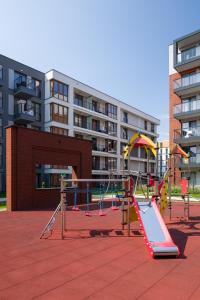 Orange, modern apartment in the city centre