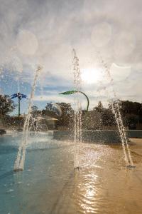 a water fountain that is in the middle of a flooded area, Alivio Tourist Park Canberra in Canberra