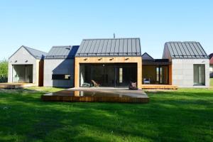 Modern house in front of the forest