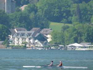 Appartements Logement atypique avec vue unique panoramique sur le lac d’Annecy, dans une residence avec plage et ponton privee sur la commune de Duingt (Rive gauche du lac). : photos des chambres