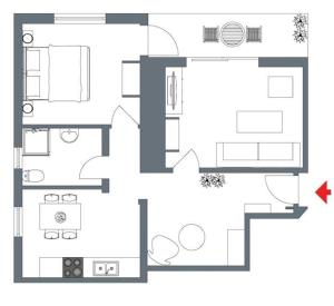 Appartements Appart Aux deux Colombes avec Balcon et Garage : Appartement 1 Chambre