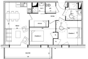 Les Cristaux de La Plagne APPARTEMENT 8 personnes LODGES A505