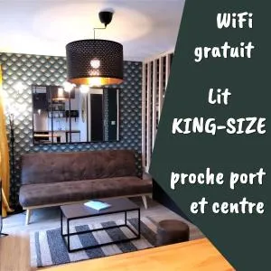 Superbe studio entre le port et le centre ville - LIT KING-SIZE, WiFi & NETFLIX gratuit - 圣布里厄