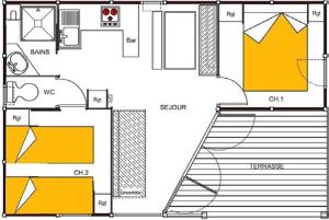 Campings Espace Blue Ocean : Chalet Supérieur Club (4-5 Personnes)